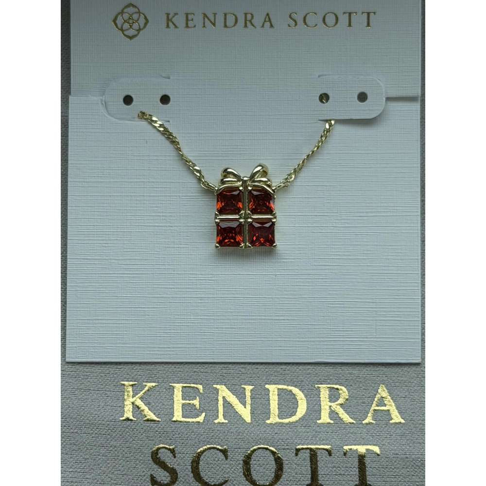 Kendra Scot Red Gift Pendant Necklace